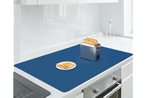 AECHY Tapis en silicone extra large 90 x 60 x 0,2 cm, multi-usages, épais, résistant à la chaleur, expédié enroulé, antidérapant, imperméable, protection de comptoir de cuisine, bleu