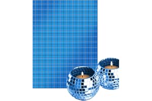 LUO YIYI 3000 Pieces Blue Mirrors Mosaic Tiles Disco Ball Mirror Tiles Self-Adhesive Real Square Glass Tiles Sticker for Craft DIY Glass Tiles Decorations Making,5mm by 5mm