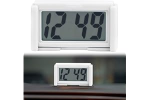 KARELLS Mini Auto Uhr, Fahrzeug Elektronische Digitaluhr, LCD Digital Clock, Auto Elektronische Uhr, Mini-Digitaluhr, Für Auto Armaturenbrett,Schreibtisch,Tisch,Badezimmer, Weiß