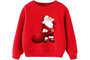 pvucpot Felpe per Bambini e Bambine, Caldo Maglione di Natale Natale Natale Xmas Babbo Natale