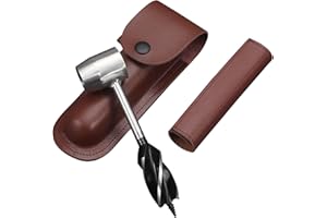 KOMSOUP Handbohrmaschine Für Holzbearbeitung, Holzbearbeitung Handbohrer, Schraubenschlüssel Bushcraft Survival Tool, Schneckenbohrer Manueller Überlebensbohrer, Hering Und Loch Maker Multitool Für Camping