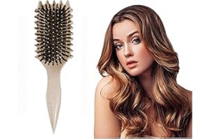 JESSHINY Bounce Brush Curl,Curl Defining Brush,Brosse à cheveux en poils de sanglier Brosse de coiffage pour démêler, mettre en forme, définir les boucles pour les femmes et les hommes
