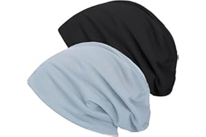 Voarge 2 Stück Beanie Mütze, Dünne Slouch Baumwolle Mütz, Beanie Caps Kopfbedeckung Schlafmütze