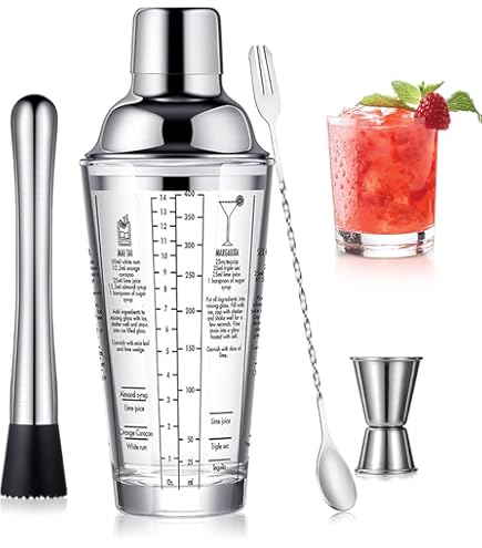 Shaker Inox Verre Kit Shaker Cocktail 3 Pièces - Acier Inoxydable Et Verre - 400ml - Avec Doseur Et Cuillère - Pour Bar Maison Kit Bar Maison Shaker Inox Verre Kit Shaker Cocktail 3 Pièces - Acier Inoxydable Et Verre - 400ml - Avec Doseur Et Cuillère - Pour Bar Maison Kit Bar Maison