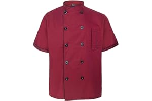 TOPTIE Unisex Short Sleeve Chef Coat Jacket