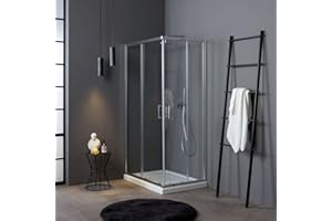 KIAMAMI VALENTINA Cabina doccia rettangolare economica cristallo 4 mm 70x90 cromato | Luna