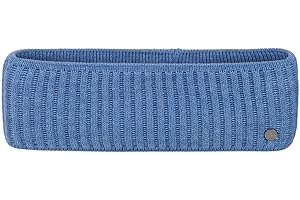 Lierys Ferri opaska na głowę damska/męska (szerokość 8,5 cm) - Made in Germany - nauszniki z dzianiny prążkowanej z nowej wełny - ocieplacze na uszy z podszewką z bawełny - chusta na głowę jesień/zima