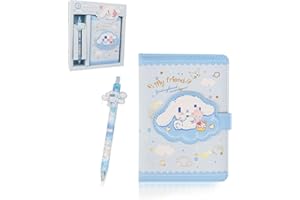 Ainvliya Cartoon Tagebuch Mädchen mit Stift, Tagebuch und Stift Set, Kinder Leder Journal Notizbuch mit Magnetschnallenverschluss, Bunten Innenseiten Schreibwaren Schulanfang Geschenke für Kinder