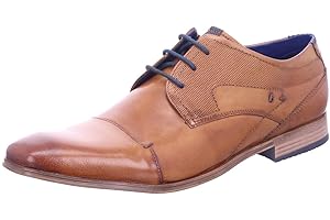 bugatti Homme Chaussure Basse Business en Cuir, Derby À Bout Croisé et Lignes Élégantes