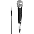 Bewinner Wired Dynamic Handheld Microphone, Hifi Sound, Cardioid Polar Pattern, 6.5mm XLR Connector, Black, Karaoke, Stage, Podcast