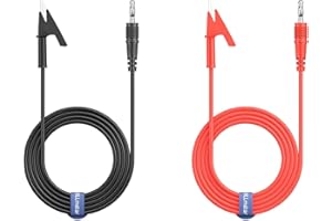 ALLmeter Banana Plug to Alligator Clip Test Lead Cable 1.2m 20A PVC Insulated for Multimeter and Electrical Testing