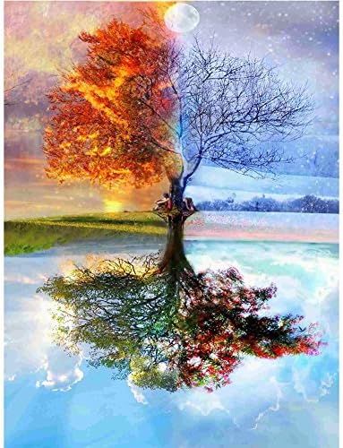 5D Diamond Painting Resin Cross Stitch for DIY Home Decoration (Living Room/Bedroom) - Witch (30 x 40 cm)