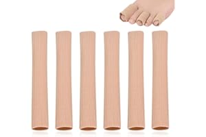 HAMKU Lot de 6 Protection Orteils en Silicone Découpable,Tube de Coussin D'orteil,Protège Orteils,Bandage Gel Doux pour Cors,Ampoules,Callosités,Orteils et Doigts