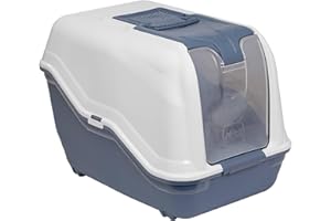 PETGARD XXL Netta Maxi Cat Litter Tray, White/Blue, Especially for Large Cat Breeds