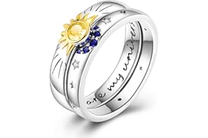 NARMO 925 Sterling Silber Frauen Ringe Mond Stern Ring Evil Eye Ring Bunte Cubic Zirkonia Ring Stapelbare Vintage Ringe Statement Ringe für Frauen Größe 52-60mm