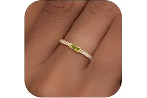 ZOERAY Ringe Gold für Damen Wasserfest Geburtsstein 18K Vergoldete Damenring mit Zirkonia Stapelbare Ring mit Stein Aquamarin Citrin Peridot Edelstein Ringe Frauen Verlobungsringe Geburtstag Geschenke