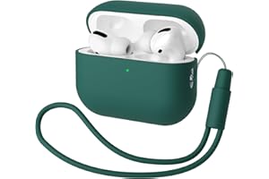Mocarheri Case Cover Compatible with AirPods Pro 2 Case (2022), Protective Silicone Case for AirPods Pro 2nd, Ultra-Thin,Soft Skin Front LED Visible Silicone Case, Dark Green