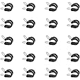 Stainless Steel Rubber Lined P Clips Assorted, 20 Pcs 6mm Hose Pipe Clamps, Hose Clips Conduit Clips, Rubber-Lined P-Clips Metal Wire Cable Clamps for Cable, Cord, Wire, Hose, Tube - 6mm
