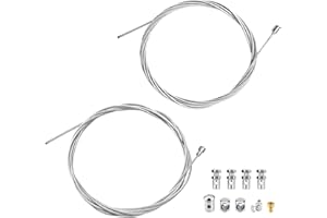ULIWAMOWI 2 Pièce 2M Câble de Gaz Accélérateur, Universel Câble Accélérateur Frein Embrayage avec 9 Embouts, Câble Acier Ø1,5mm et Ø2,0mm, Réparation pour Moto Vélo Scooter Tondeuse Débroussailleuse Motoculteur