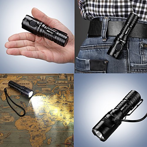 Das Set für USB aufladbare Taschenlampe wiederaufladbare wasserdichte Taschenlampe,professionelle Ultra-Bright 1000 Lumen von CREE XP-L V5 Taschen-Größe LED-Taschenlampe,5 Licht-Modi-NITENUMEN TP12 - 9