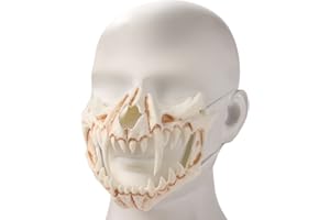 Halloween Japońska Maska, Maska Czaszki, Maska Tygrysa, Pół Twarzy Szkielet Maska, UNOLIGA Halloween Straszna Maska dla Dorosłych Dzieci, Maska Halloween Horror