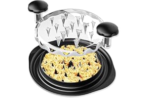 BNGXR Tritatutto per pollo, 25 cm, Strumento trituratore per polli,Tritatutto per Pollo con Coperchio Trasparente Tritacarne,con manici e base antiscivolo, per carne di maiale e pollo,Insalata