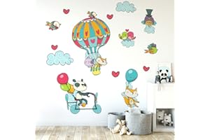 kina - R00328 Adesivi Murali Bambino Ecologici e Anallergici Soffice Effetto Tessuto Riposizionabile Viaggio Decorazione Muro Neonato Cameretta Asilo Nido Carta da Parati - Misura 90x30 cm