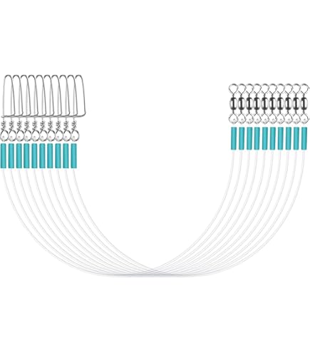 Stahlvorfach Set 40-teilig Hechtangeln - 4 Größen 15-30cm Mit Wirbel Karabiner