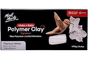 Mont Marte Arcilla Polimerica Blanca – 400g Polymer Clay – Textura suave y uniforme – Fácil de moldear – Polymer Clay para Cerámica, Modelado y Artesanía