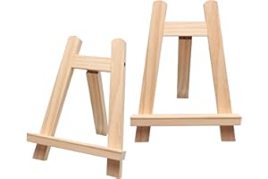 RUIKCOLL Mini cavalletti in legno, cavalletto piccolo, per foto, supporto in tela, cavalletto pieghevole e compatto, biglietti da visita, album fotografici, lavori di pittura, 2 pezzi, 15 x 20 cm