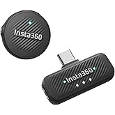 Insta360 Mic Air (1 TX + 1 RX)، إلغاء الضوضاء، نطاق 300 متر، ميكروفون لاسلكي USB-C لأجهزة iPhone/Android/PC/Mac، Vlog، Ak