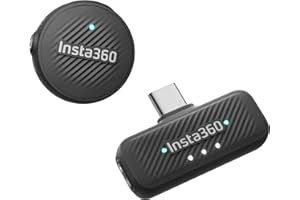 Insta360 Mic Air (1 TX + 1 RX), redukcja szumów, zasięg 300 m, mikrofon bezprzewodowy USB-C do urządzeń iPhone/Android/PC/Mac, vlog, streaming