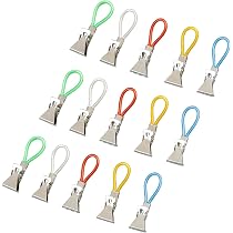 15 Pinces à Serviette XINGSUI - Métal Et Plastique - 5 Couleurs - Pour Cuisine, Salle De Bain, Plage