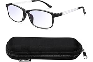 VVDQELLA Lunettes de Lecture Ultra Légère & Solide en TR90 Anti Lumière Bleue Filtre UV Reading Glasses Unisex pour PC, Tablette, Gaming Lecteurs(1PC 2.5)
