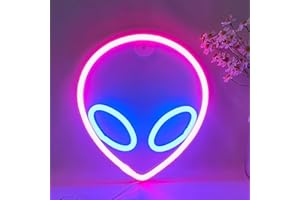 YUEYYNS Extraterrestre Neon,Extraterrestre Enseigne au Néon USB ou Alimenté par Batterie LED Extraterrestre Chambre à Coucher Festive Kids Playground Party Bar Décorations au Néon de Noël