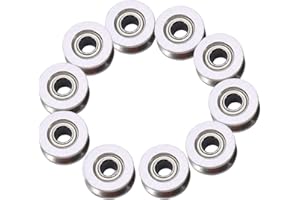 QINLORGO Incidence de cannelure de V, poulie de roulement à billes de cannelure de V de 10pcs 4 * 13 * 6mm V624ZZ pour le système de mouvement linéaire de voie ferrée