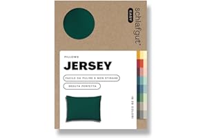 schlafgut Federa Easy Jersey 70x90 cm, in 100% cotone super soft, cerniera nascosta, ultra morbida e traspirante, certificazione Oeko-Tex, Green Deep