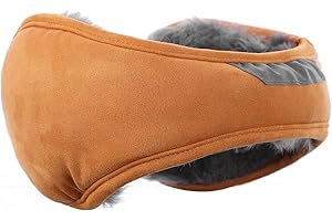 GNEGNI LIFE Ear Muff Men, Winter Warm Plush Ear Covers with Reflective Stripe Unisex Ear Warmer for Men Women Running Cycling Skiing