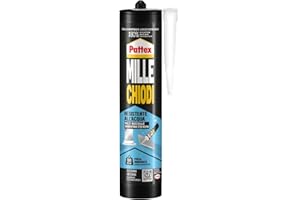 Pattex Millechiodi Esterni & Interni, Adesivo extra forte in cartuccia per montaggi esterni, Resistente colla per legno, ceramica, metallo, con presa immediata, 1x450g