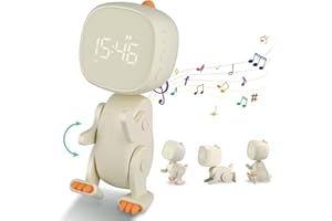 VIHBRAI Reloj Despertador Infantil, Entrenamiento del sueño para niños, Reloj con luz Nocturna y 3 ajustes de Alarma, Recargable, además de Despertador con 6 Sonidos de Alarma, Reloj Digital