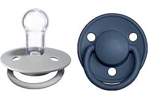 Tétine BIBS De Lux. Lot de 2 sucettes. Sans bisphénol A, Téterelle ronde. Silicone, Taille unique (0-36 mois), Cloud/Steel Blue