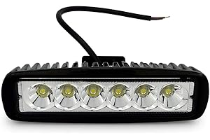 Lacyie Fari da lavoro a LED, 18W Barra Led 12v-24V Fari Supplementari 6000K Faretti Led Auto Moto IP67 Impermeabile per SUV, Camion, Fuoristrada, Trattore o Attrezzatura Pesante