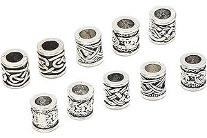 Germerse Cuentas de Rastas Nórdicas, Cuentas de Barba Vikinga, Fabricación de Baratijas de Aleación para Barba para Pulsera de Bricolaje para Collar de Bricolaje