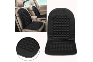 REBECA SHOP Par de respaldos para coche, respaldo de masaje con 92 bolas, color único: negro, gris, azul – poliéster 100 % Negro