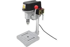 WEIGR Elektrische Säulenbohrmaschine Mini Tischbohrmaschine 340W, Drehzahl einstellbar (0-16.000 U/min), Kompakte Standbohrmaschine Tischbohrmaschine für Holz, Metall und Kunststoff