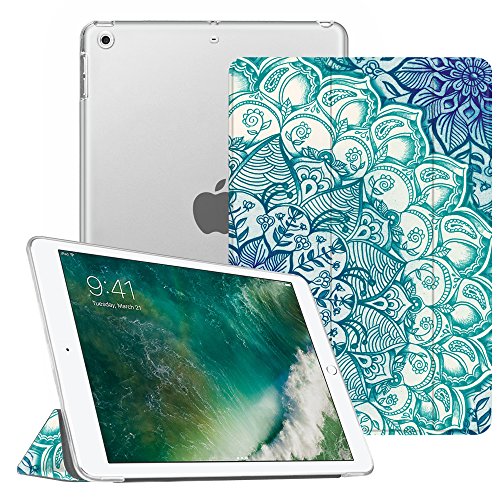 Fintie iPad 9.7 Zoll 2017 Hülle - Ultra Slim Superleicht Schutzhülle mit Lichtdurchlässig Rückseite Abdeckung Smart Cover Case Tasche mit Auto Schlaf / Wach und Standfunktion für Apple iPad 2017 Neue Modell, smaragdblau