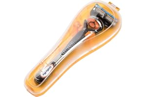 Estuche de Viaje Nincha para Maquinilla de Afeitar Manual - Protector Portátil de Plástico para Afeitadora Manual - Naranja