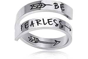 GLEAMART Inspirational Ring Stainless Steel Engraved Keep Going Ring Gift