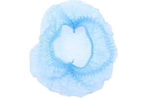 SUPVOX 100pcs Hair Head Cover net Non Woven Dust Hair Cap with Elastic Band for Hair SalonTattoo Food Service (Blue)