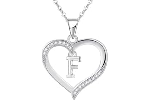 Cosie Lily Dia De La Madre Collar Mujer Regalo, Colgante Corazon Gargantilla con Inicial A-Z,Collares Plata de Ley 925 26 letra, Regalos Exquisitos Para Mamá Esposas Hermanas Amigas